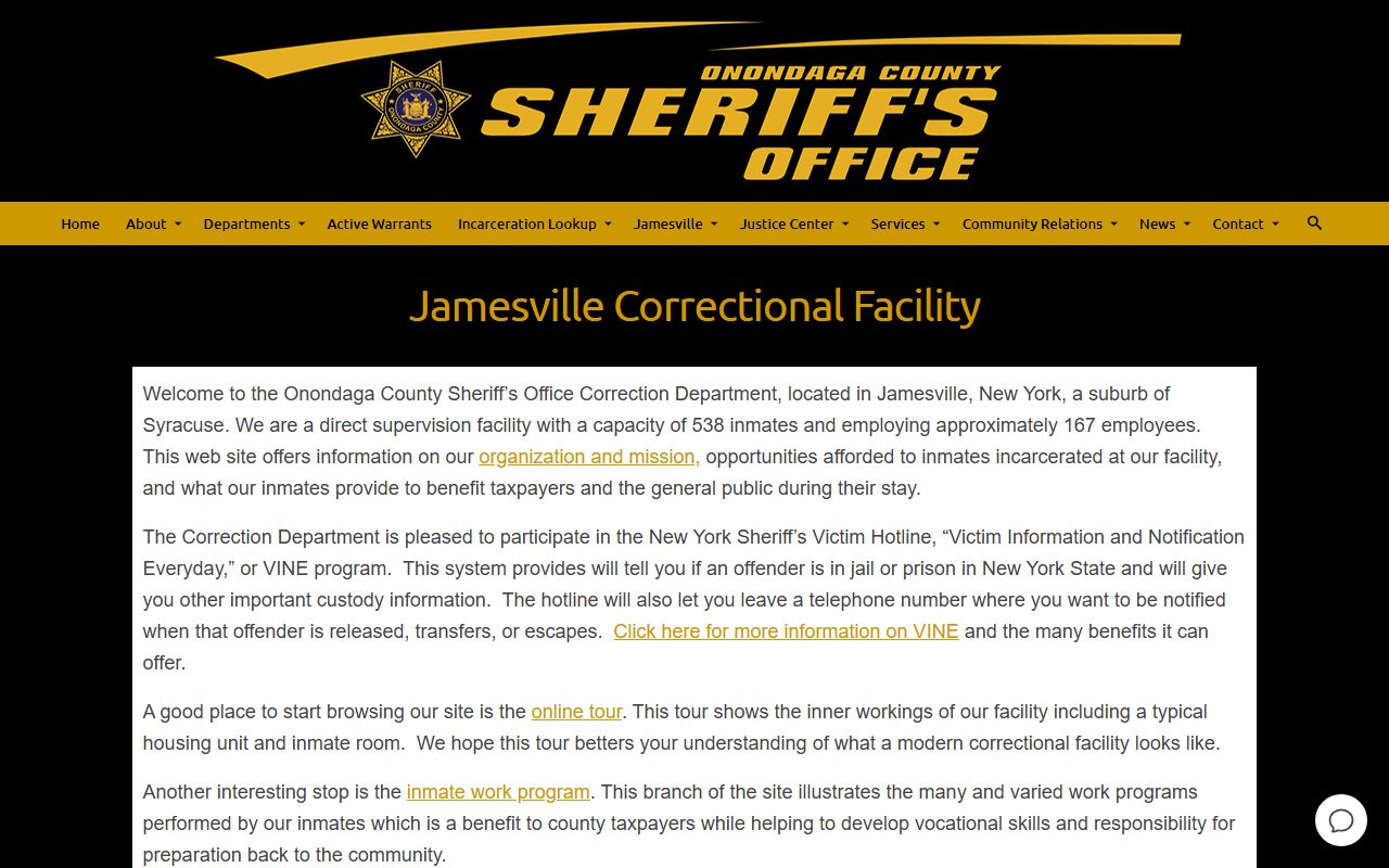 Jamesville Correctional Facility Onondaga County correctional facility overview